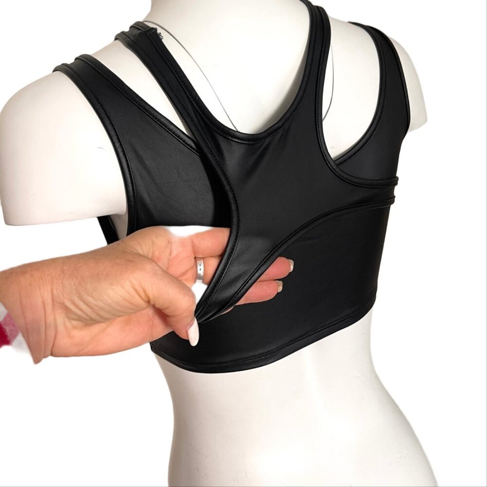 NWT Shein Reflective Sexy Zipp crop Corset Top Rave Club Festival - Picture 5 of 9